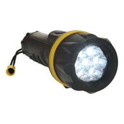 [PA60YBR] Torche caoutchouc 7 LED - Jaune/Noir