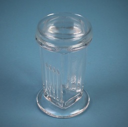 [135000313] Staining jar COPLIN for 5 slides 76x26 mm, vertical position with glass lid