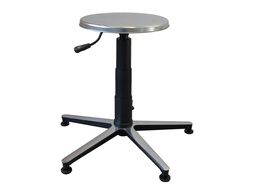 [27947] TABOURET - siège inox, base en aluminium sur pieds